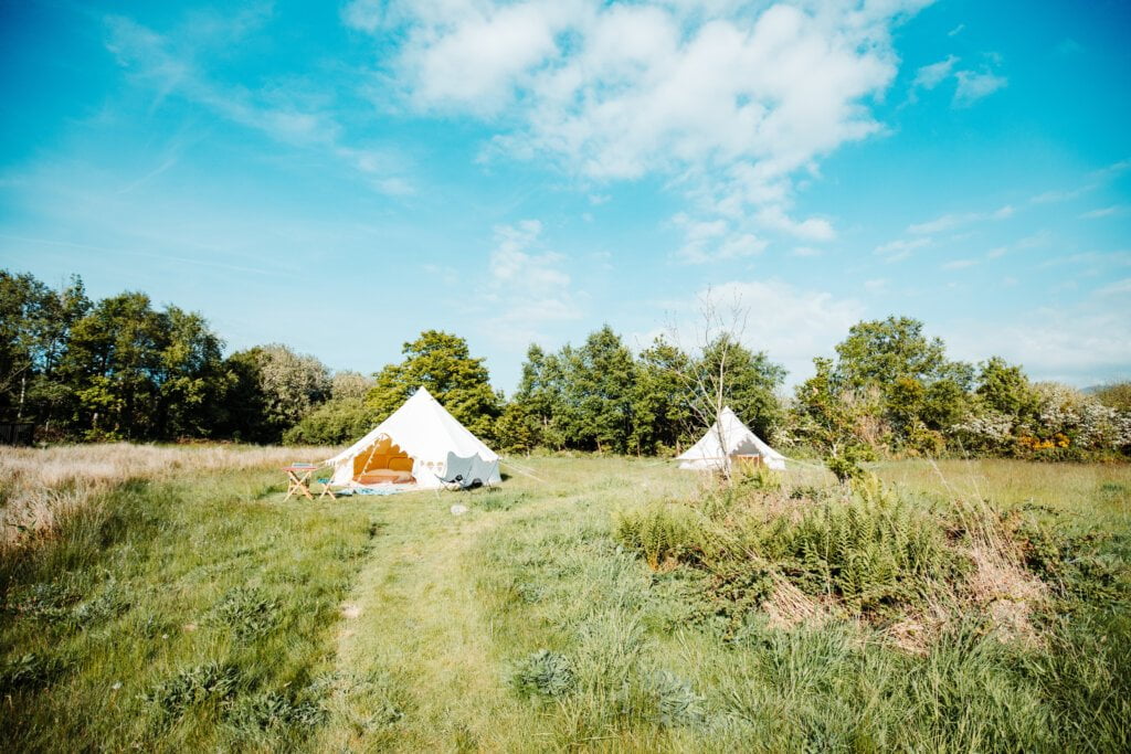 Bell Tent in a quiet campsite in Snowdonia