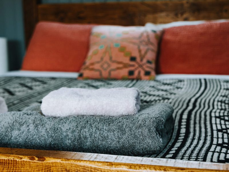 Cosy bed in cabin