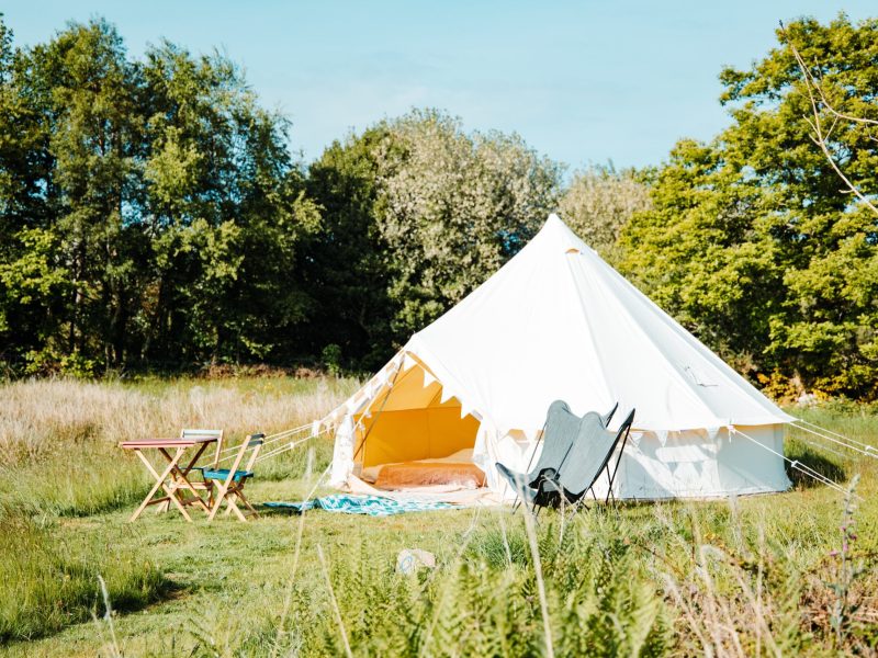 Bell tent in the meadow