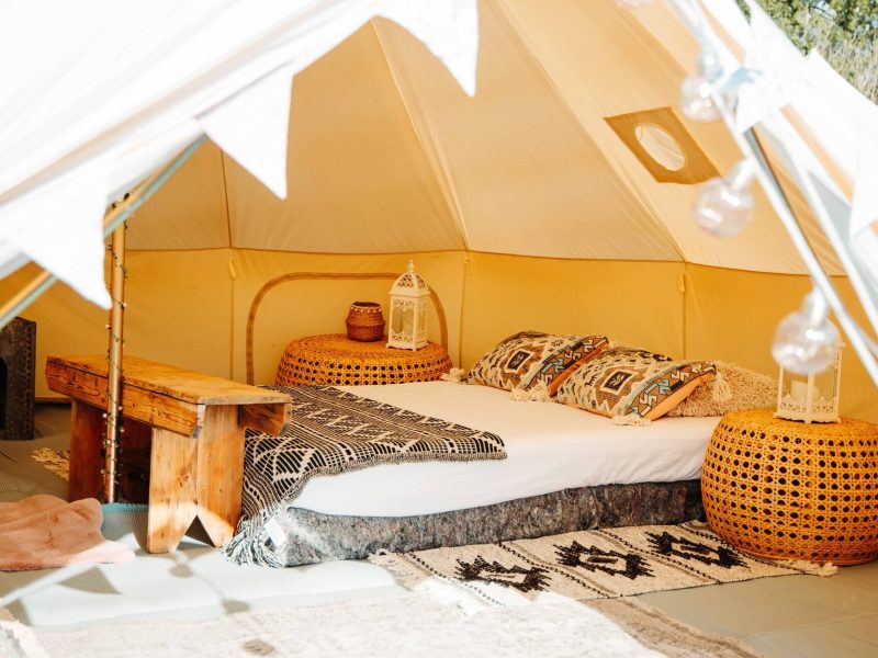 Bell Tent in a quiet campsite in Snowdonia